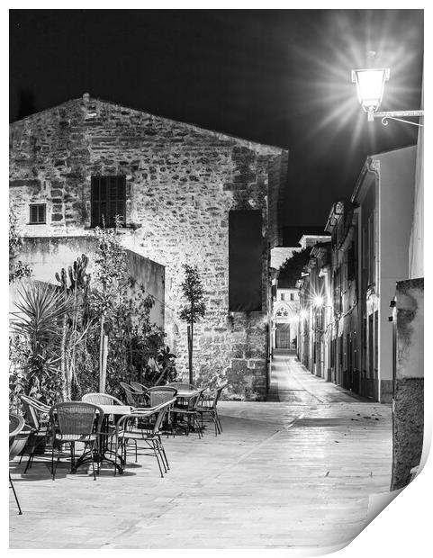 Alcudia at Night, Spain Print by Alex Winter