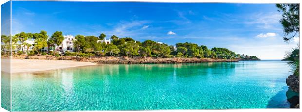 Mallorca, Cala d Or beach bay panorama view  Canvas Print by Alex Winter