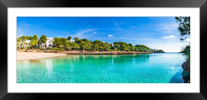 Mallorca, Cala d Or beach bay panorama view  Framed Mounted Print by Alex Winter