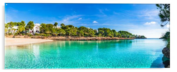 Mallorca, Cala d Or beach bay panorama view  Acrylic by Alex Winter