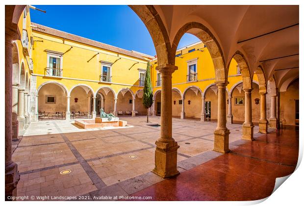 Convent Cloisters Tavira Print by Wight Landscapes