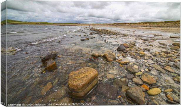 Dunnet Rocky Beach Canvas Print by Andy Anderson
