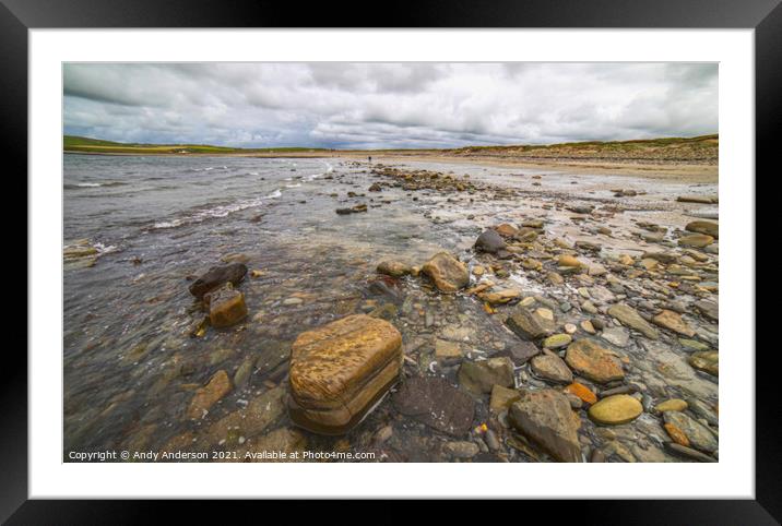 Dunnet Rocky Beach Framed Mounted Print by Andy Anderson