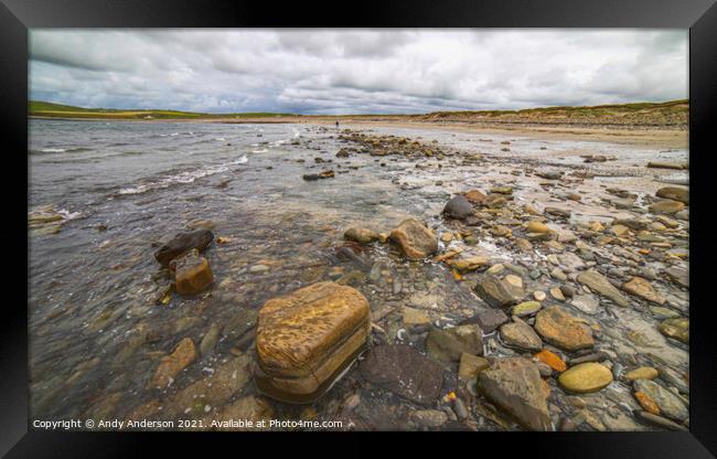 Dunnet Rocky Beach Framed Print by Andy Anderson