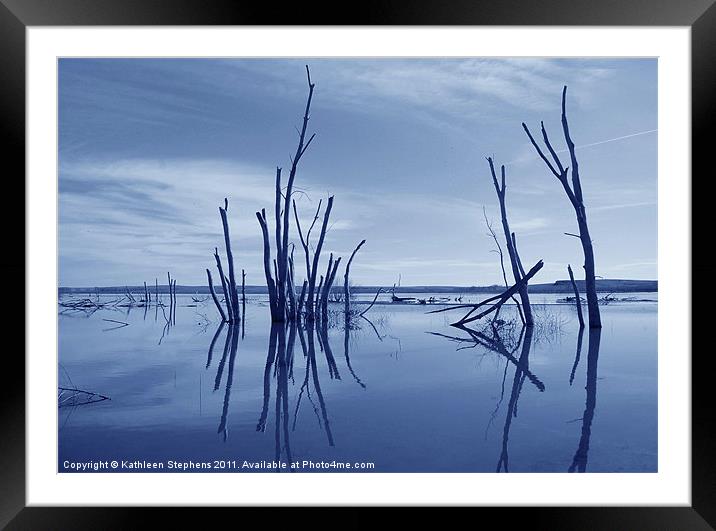 Blue Reflections Framed Mounted Print by Kathleen Stephens