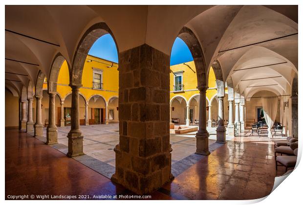 Convent Cloisters Tavira Print by Wight Landscapes