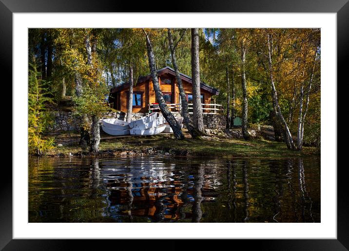 Lodge on the banks of a Loch Framed Mounted Print by Jamie Moffat