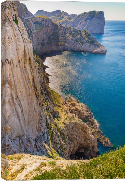 Rocks and cliffs of Cap de Formentor on Majorca island, Spain Canvas Print by Alex Winter