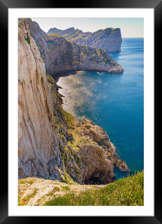 Rocks and cliffs of Cap de Formentor on Majorca island, Spain Framed Mounted Print by Alex Winter