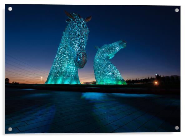 The Kelpies towering high Acrylic by Jamie Moffat