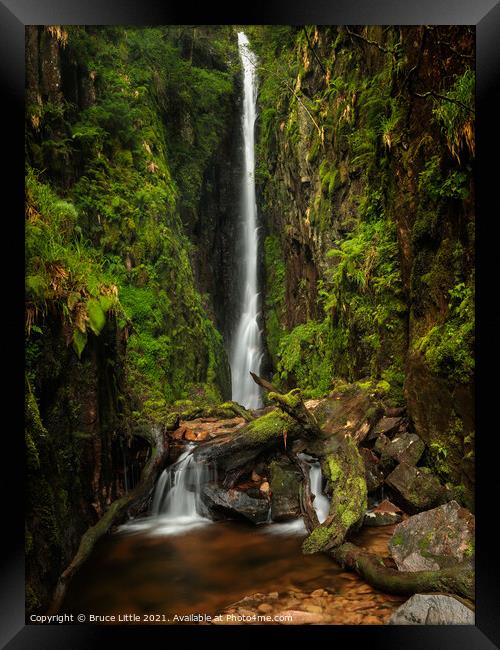 Majestic Scale Force Waterfall Framed Print by Bruce Little