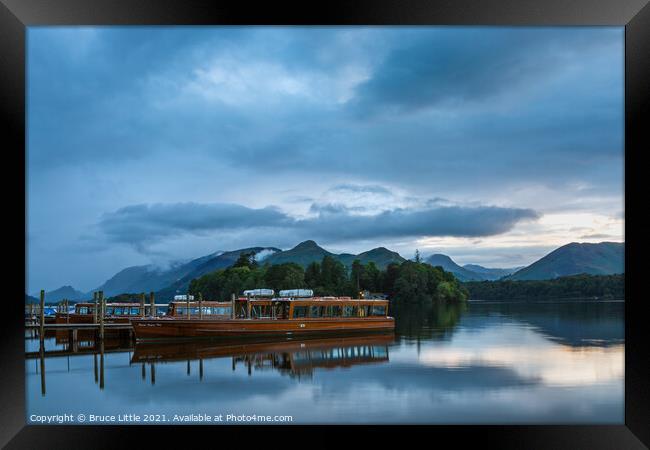 Catbells and Derwent Water in blue hour Framed Print by Bruce Little