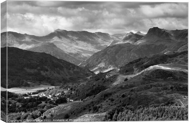 Langdale Pikes from Loughrigg Fell Canvas Print by Bruce Little