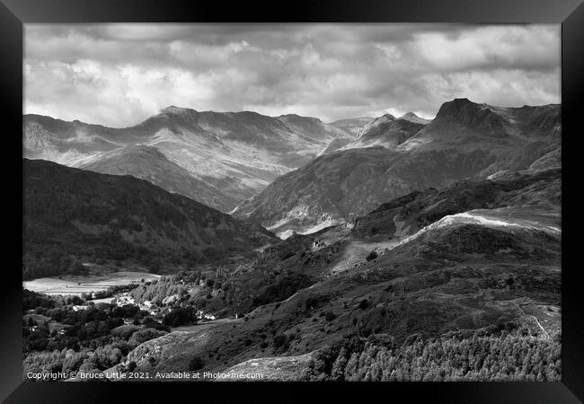Langdale Pikes from Loughrigg Fell Framed Print by Bruce Little
