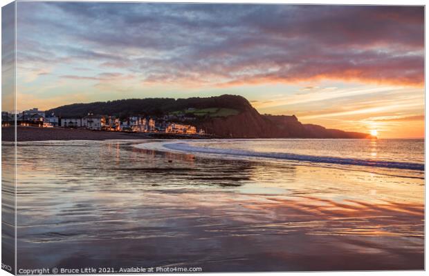 Sidmouth Sunrise Canvas Print by Bruce Little
