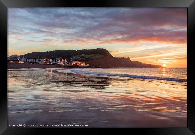Sidmouth Sunrise Framed Print by Bruce Little