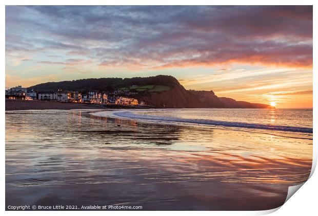 Sidmouth Sunrise Print by Bruce Little