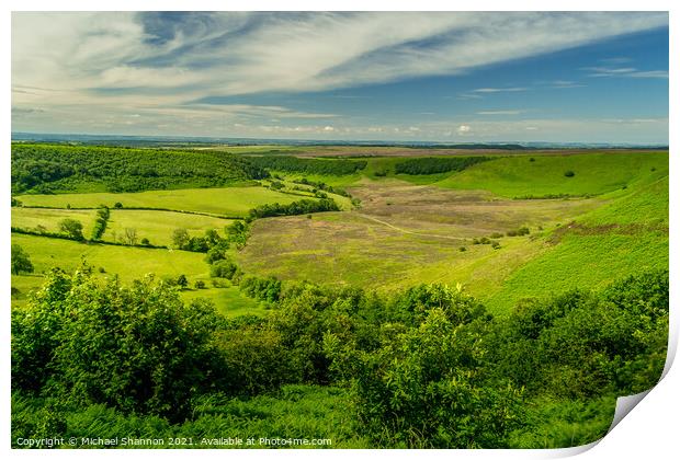 Majestic View of North Yorkshire Moors Print by Michael Shannon