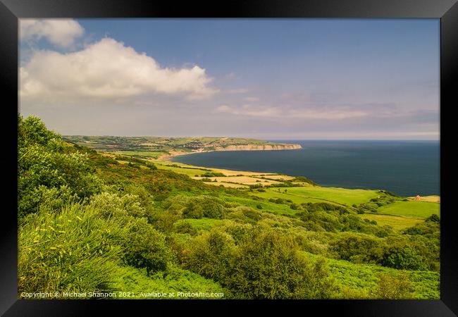Robin Hoods Bay, North Yorkshire Moors National Pa Framed Print by Michael Shannon
