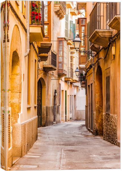 Street in the old town of Palma de Mallorca, Canvas Print by Alex Winter