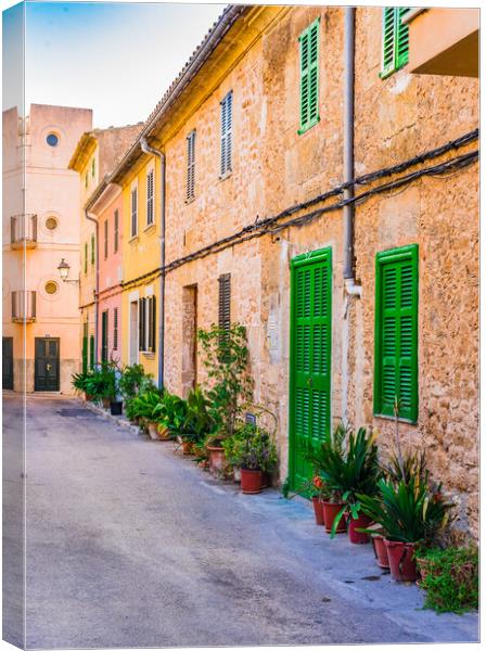 Street in the historic city center of Alcudia Canvas Print by Alex Winter