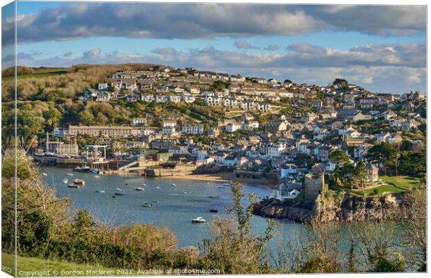 Looking across the Fowey Estuary to Polruan, Cornwall Canvas Print by Gordon Maclaren