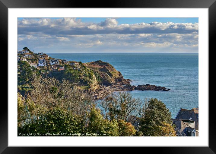 Looking across the Fowey estuary to Polruan, Cornwall Framed Mounted Print by Gordon Maclaren