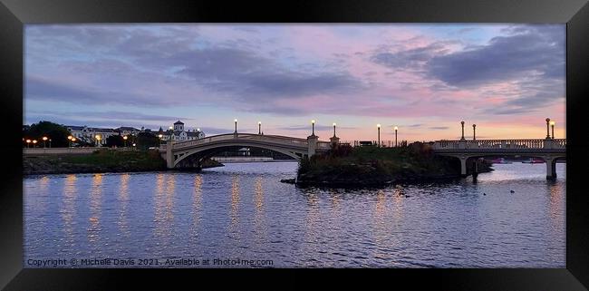Venetian Bridge Twilight Framed Print by Michele Davis