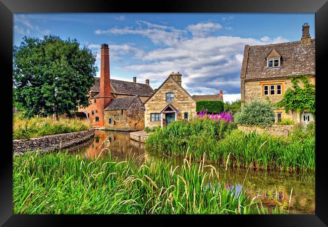 Lower Slaughter Mill Cotswolds Gloucestershire Framed Print by austin APPLEBY