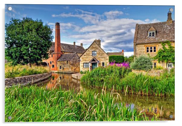 Lower Slaughter Mill Cotswolds Gloucestershire Acrylic by austin APPLEBY