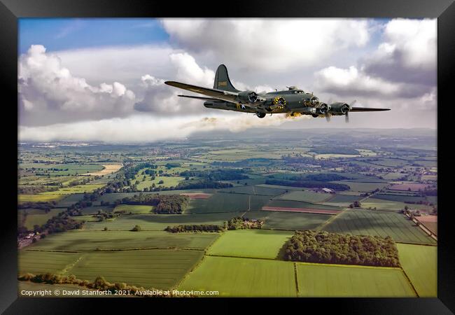 B17 Bomber Limping home  Framed Print by David Stanforth