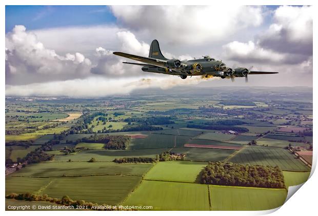B17 Bomber Limping home  Print by David Stanforth