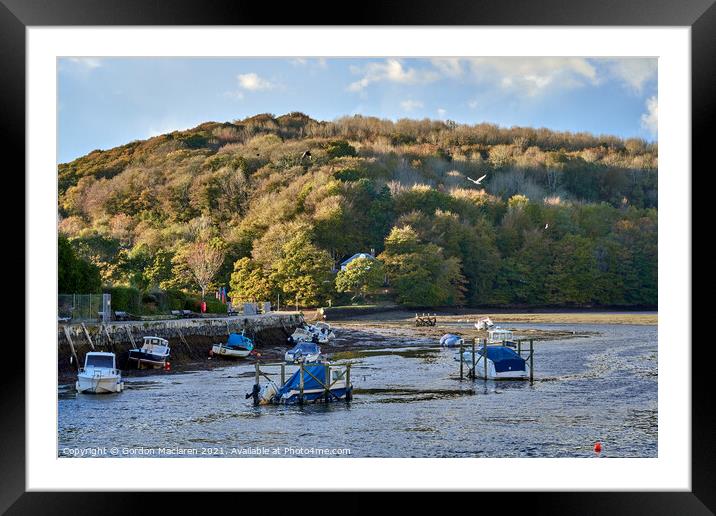 Boats on the River Looe, Cornwall Framed Mounted Print by Gordon Maclaren