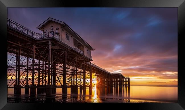 Captivating Sunrise at Penarth Pier Framed Print by Alan Le Bon