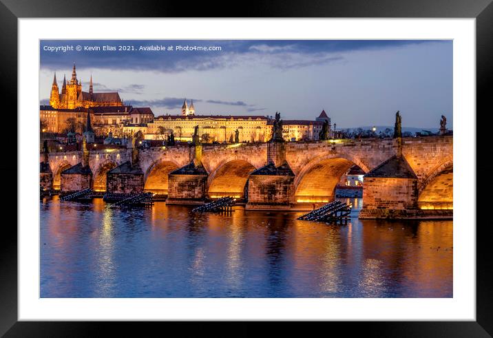 Charles bridge, Prague. Framed Mounted Print by Kevin Elias