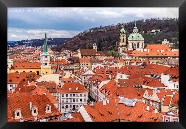 Rooftops of Prague Framed Print by Kevin Elias