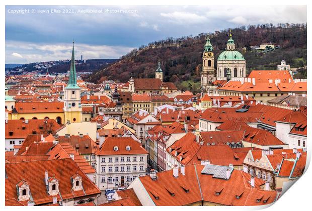 Rooftops of Prague Print by Kevin Elias