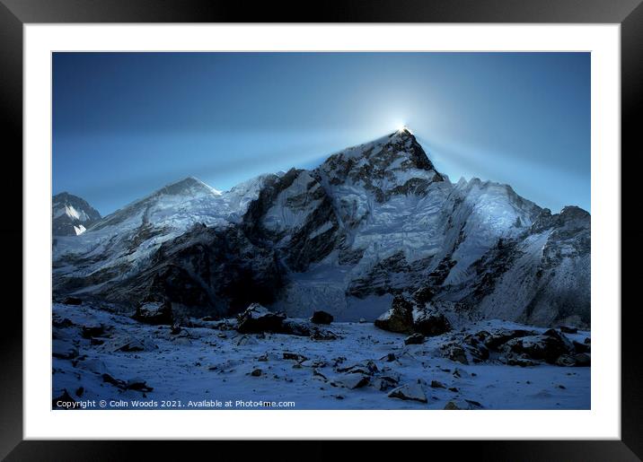 Sunrise over Mt Everest Framed Mounted Print by Colin Woods