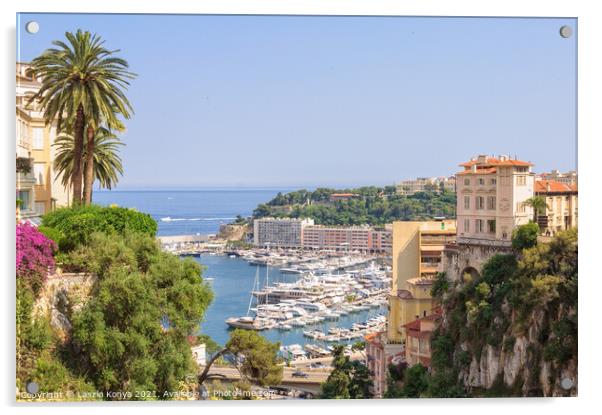 View from the railway station - Monaco Acrylic by Laszlo Konya
