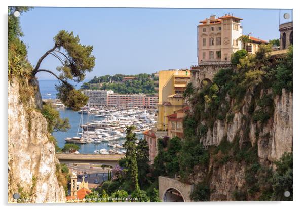 View from the railway station - Monaco Acrylic by Laszlo Konya
