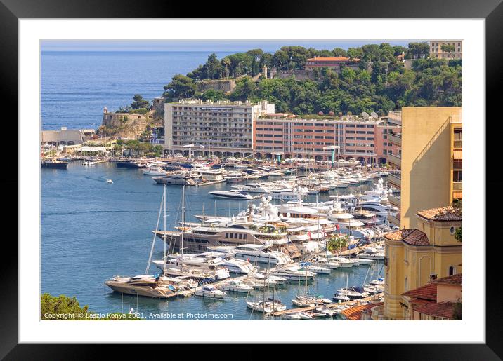 View from the railway station - Monaco Framed Mounted Print by Laszlo Konya