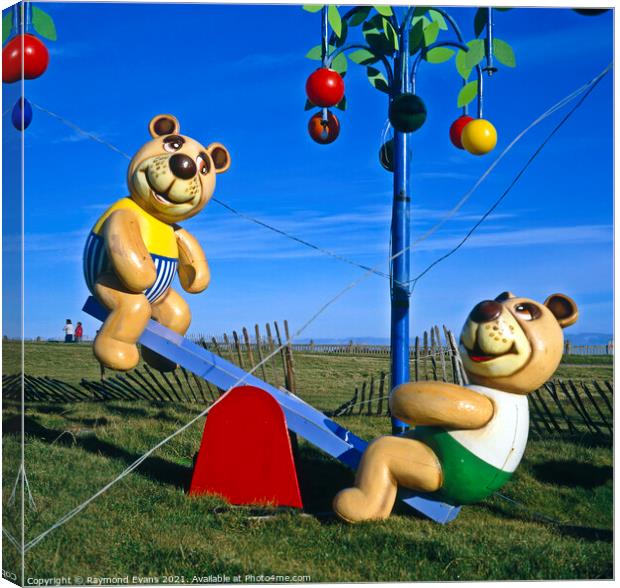 Teddy Bears picnic see saw Canvas Print by Raymond Evans