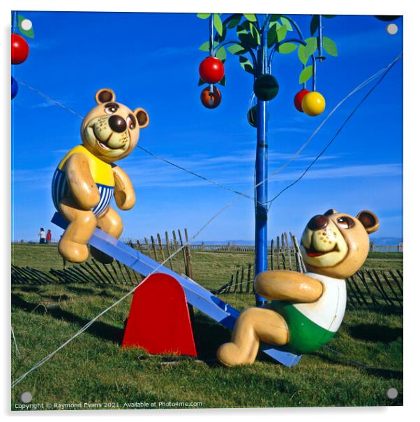 Teddy Bears picnic see saw Acrylic by Raymond Evans