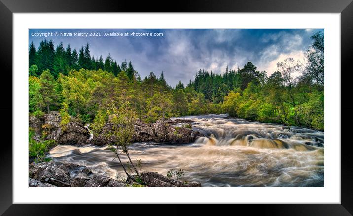 Rapids of the River Tummel, Perthshire Framed Mounted Print by Navin Mistry
