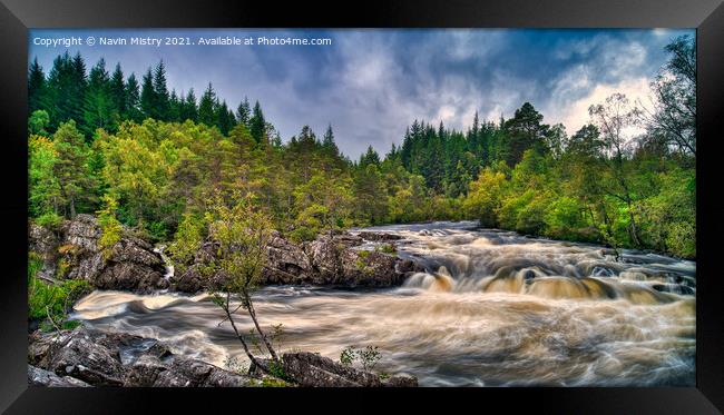 Rapids of the River Tummel, Perthshire Framed Print by Navin Mistry