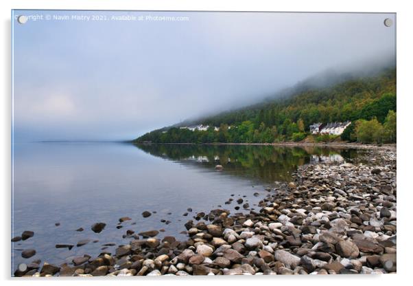 Dawn Mist on Loch Rannoch  Acrylic by Navin Mistry