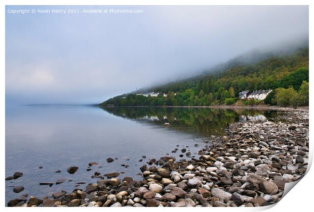 Dawn Mist on Loch Rannoch  Print by Navin Mistry