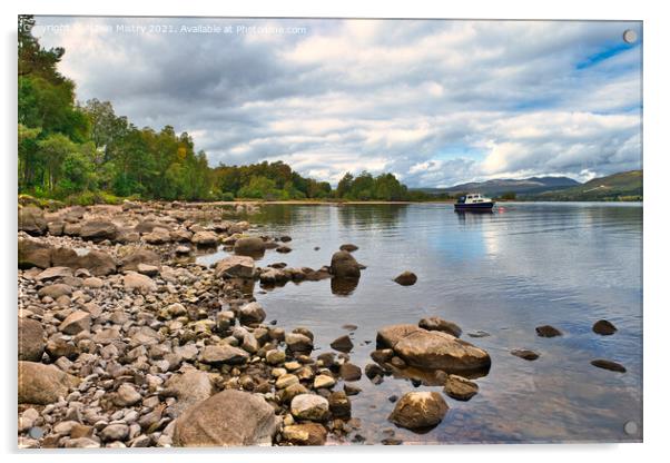 The South Shore of Loch Rannoch, Perthshire Scotland Acrylic by Navin Mistry