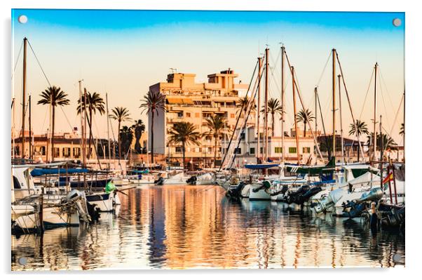 Harbor of Portixol on Mallorca Acrylic by Alex Winter