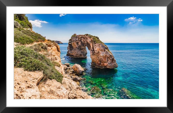 Natural arch Es Pontas on Majorca Framed Mounted Print by Alex Winter